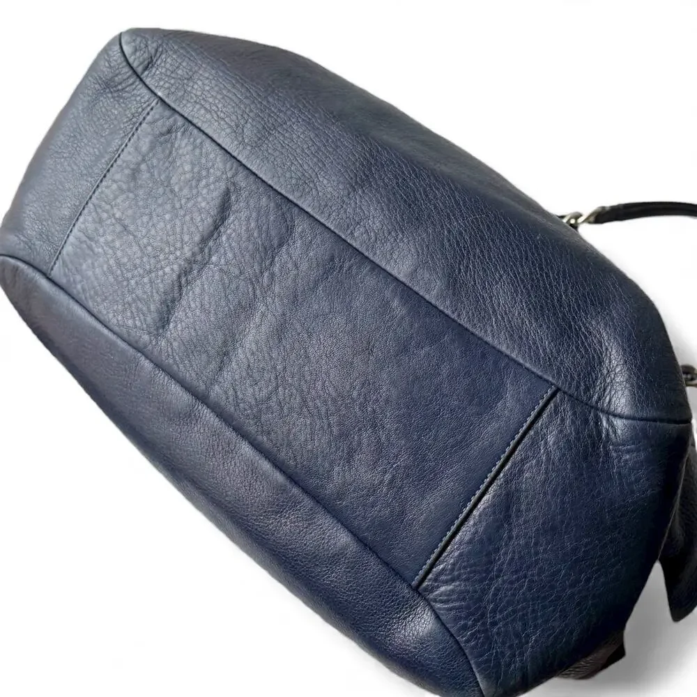 COACH 14111 Navy Blue Leather Madison Tribeca East West Tote Bag